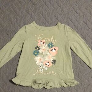 Carter's Green Long Sleeve Tee with Floral Print​​